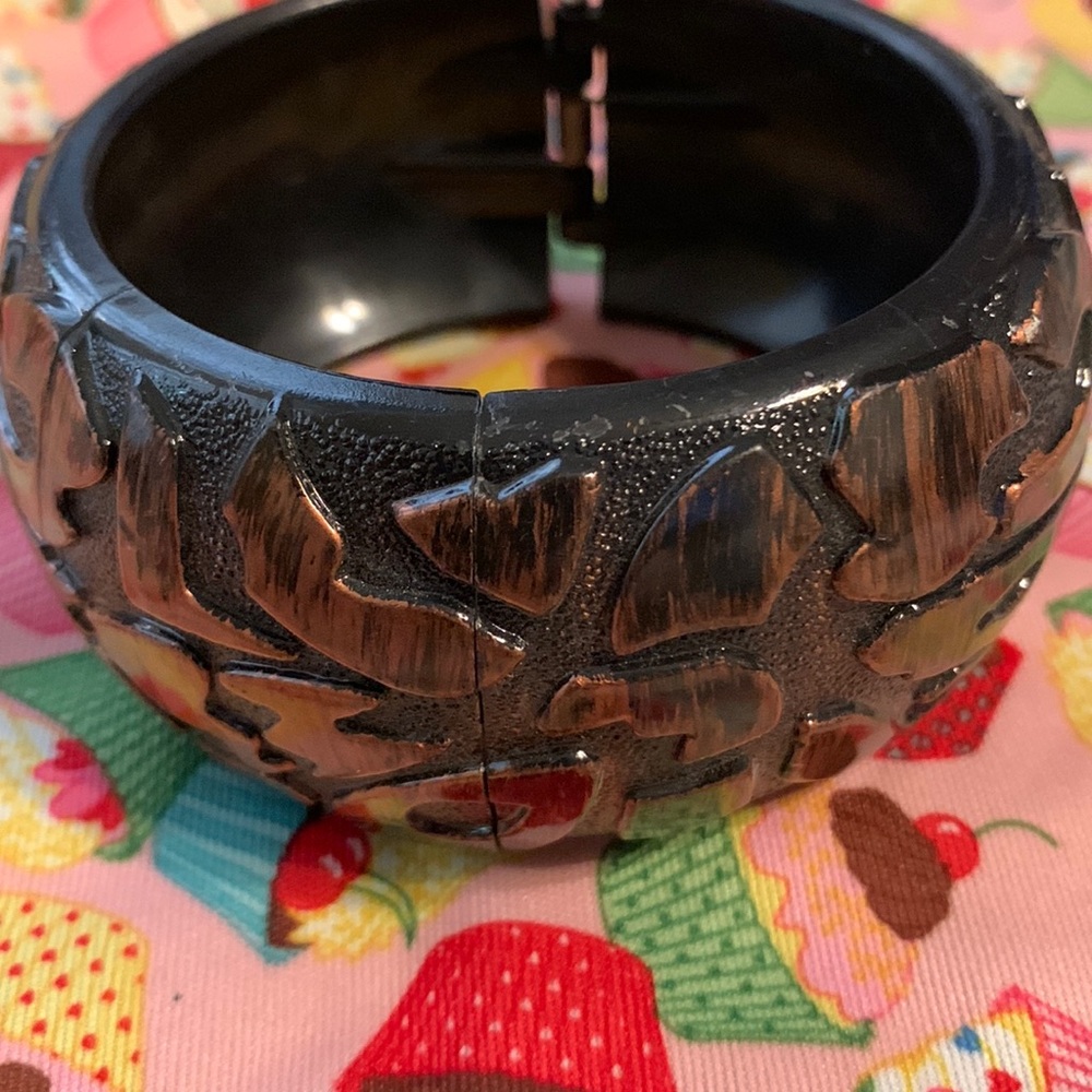 Bronze colored large plastic bracelet